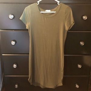 Olive colored T-shirt dress